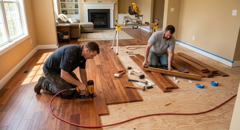 Cherry Floor Installation in China Grove, NC