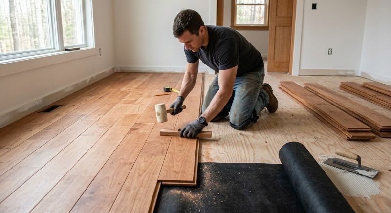 Cherry Floor Installation in Rowan County, NC