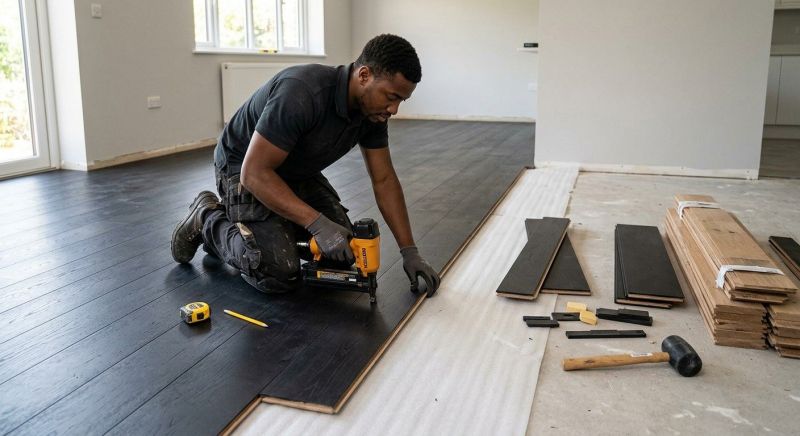 Dark Wood Floor Installation in Salisbury, NC