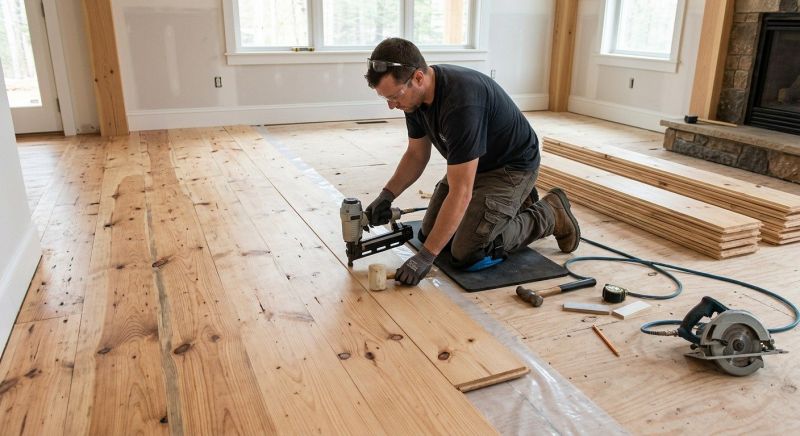 Pine Floor Installation in Salisbury, NC
