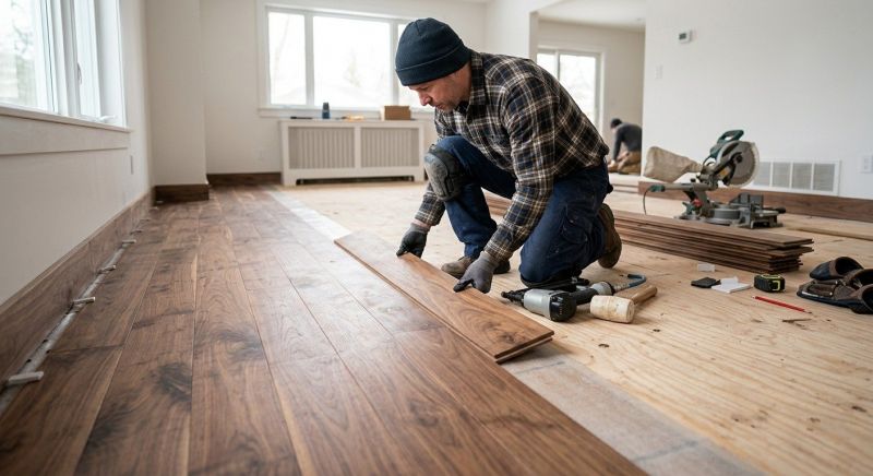 Walnut Flooring Installation in Salisbury, NC