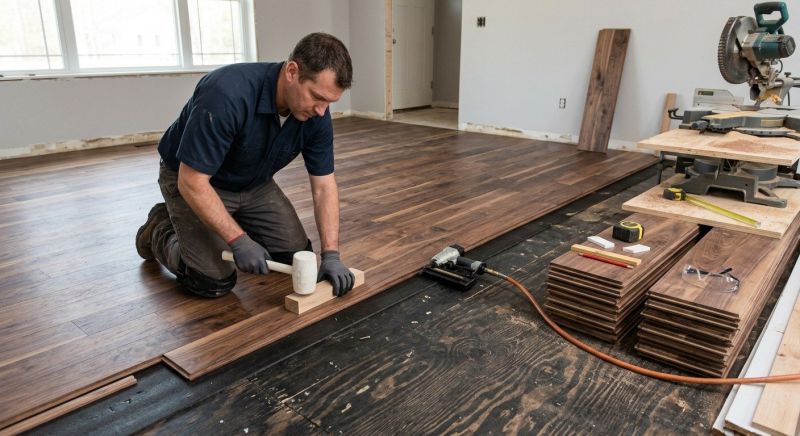 Walnut Flooring Installation in Salisbury, NC