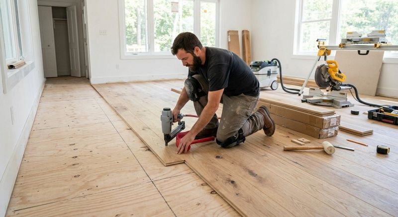 White Oak Floor Installation in Salisbury, NC